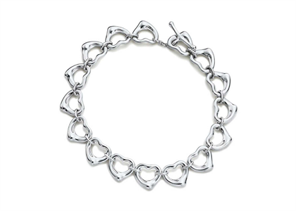 Silver Plated Hollow Heart Womens Toggle Bracelet